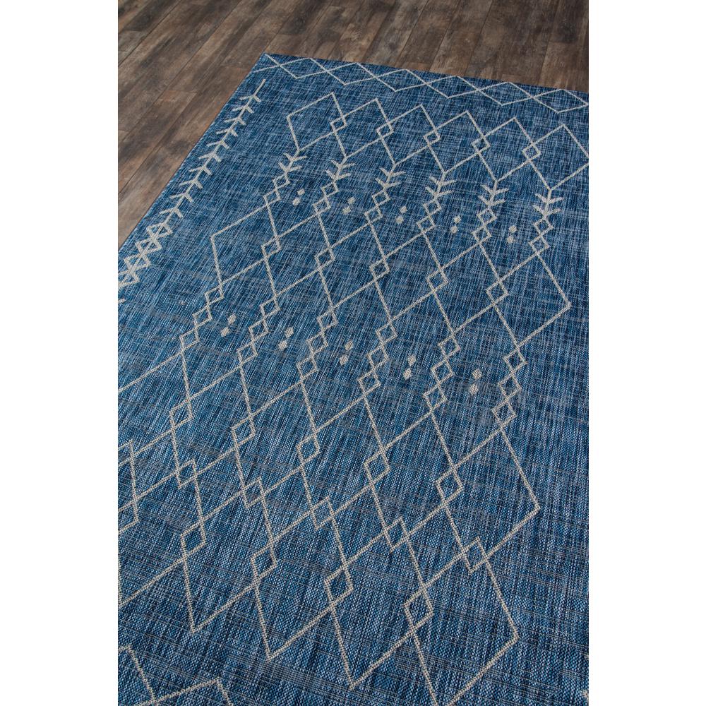 Contemporary Runner Area Rug, Blue, 2'7" X 7'6" Runner