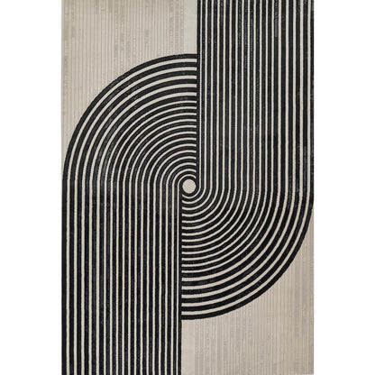 Contemporary Runner Area Rug, Ivory, 2'3" X 7'6" Runner