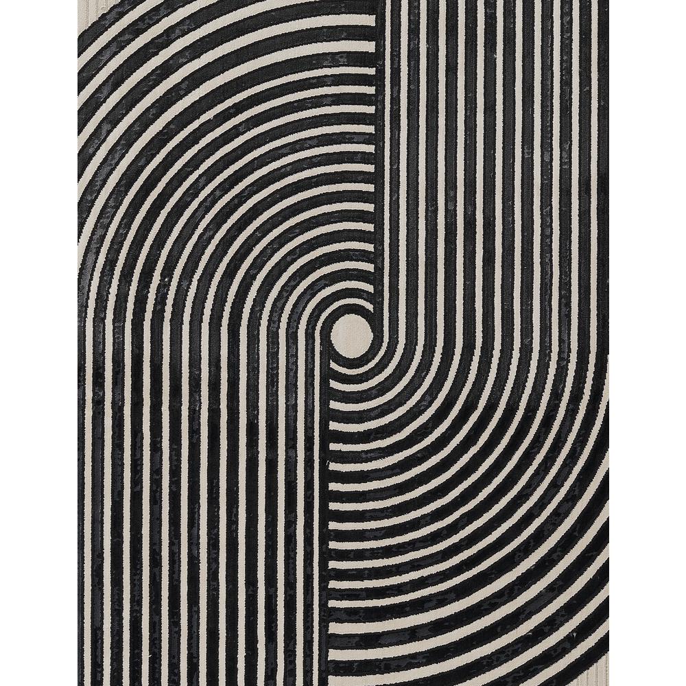 Contemporary Runner Area Rug, Ivory, 2'3" X 7'6" Runner