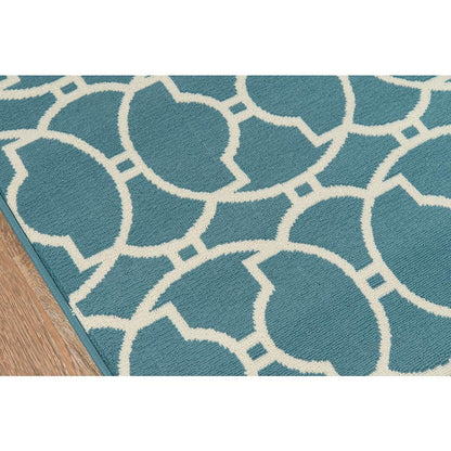Contemporary Runner Area Rug, Blue, 2'3" X 7'6" Runner