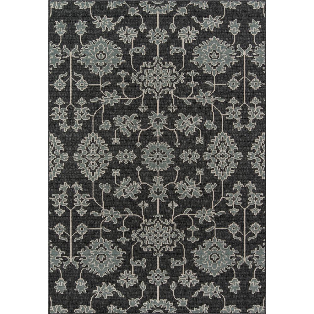 Traditional Runner Area Rug, Charcoal, 2'3" X 7'6" Runner