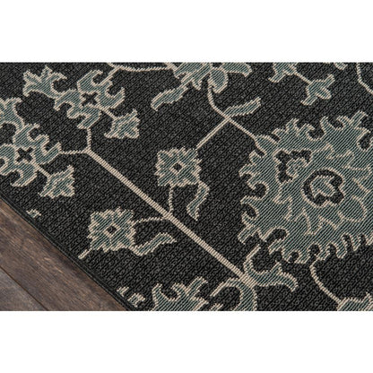 Traditional Runner Area Rug, Charcoal, 2'3" X 7'6" Runner