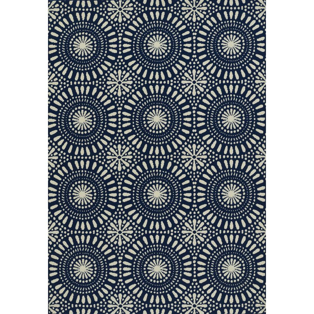 Transitional Runner Area Rug, Navy, 2'3" X 7'6" Runner