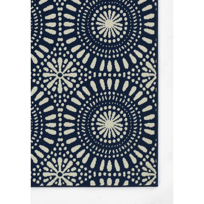 Transitional Runner Area Rug, Navy, 2'3" X 7'6" Runner