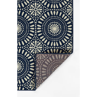Transitional Runner Area Rug, Navy, 2'3" X 7'6" Runner