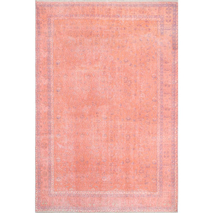 Traditional Rectangle Area Rug, Coral, 4' X 6'