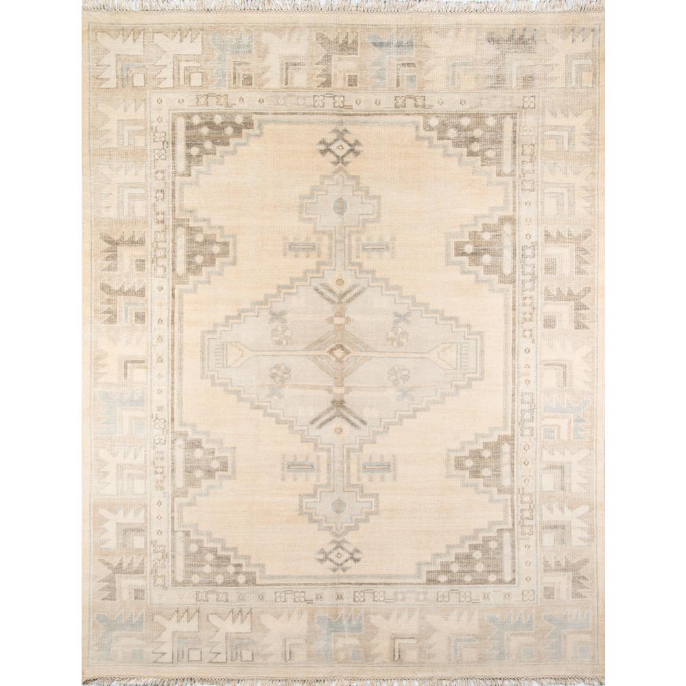 Traditional Rectangle Area Rug, Beige, 5'6" X 8'6"