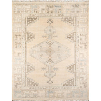 Traditional Rectangle Area Rug, Beige, 5'6" X 8'6"