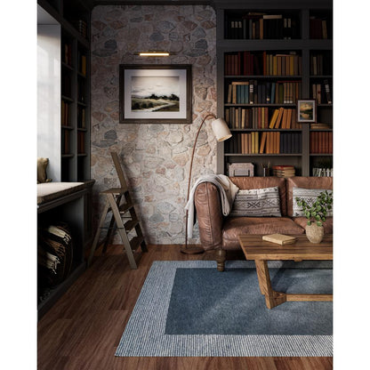 Contemporary Rectangle Area Rug, Blue, 5' X 8'