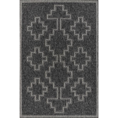 Transitional Rectangle Area Rug, Black, 3'3" X 5'