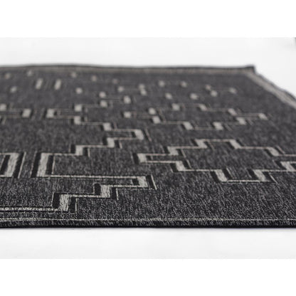 Transitional Rectangle Area Rug, Black, 3'3" X 5'