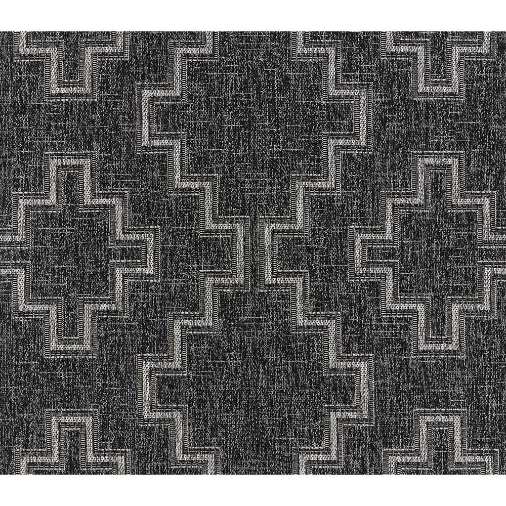 Transitional Rectangle Area Rug, Black, 3'3" X 5'