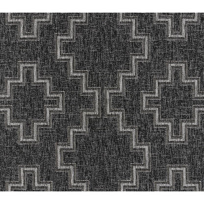 Transitional Rectangle Area Rug, Black, 3'3" X 5'