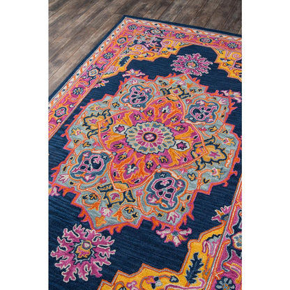 Traditional Rectangle Area Rug, Navy, 3' X 5'