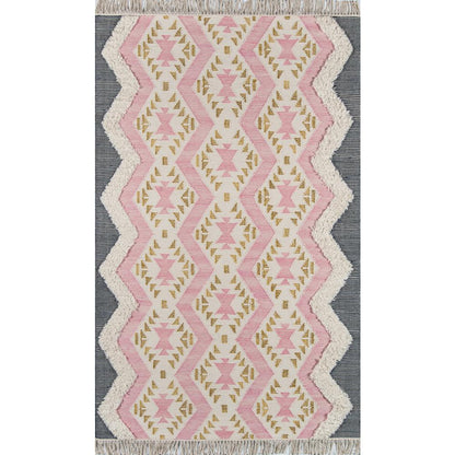 Contemporary Rectangle Area Rug, Pink, 3' X 5'