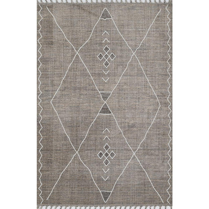 Contemporary Rectangle Area Rug, Grey, 7'10" X 10'2"