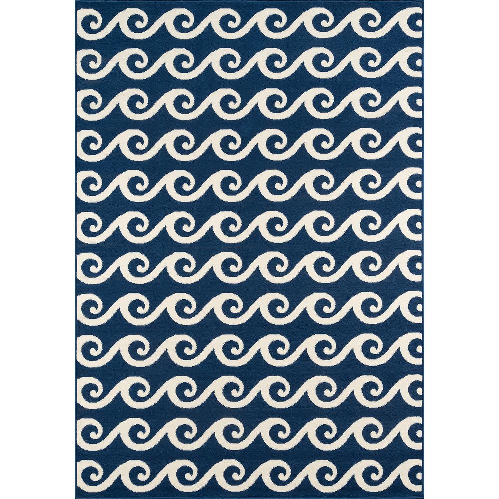 Contemporary Rectangle Area Rug, Navy, 3'11" X 5'7"