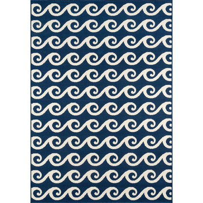 Contemporary Rectangle Area Rug, Navy, 3'11" X 5'7"