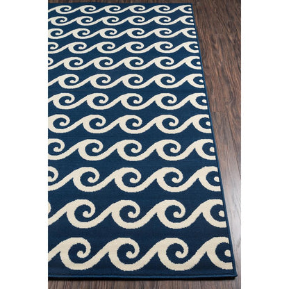 Contemporary Rectangle Area Rug, Navy, 3'11" X 5'7"