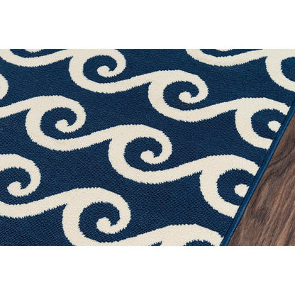 Contemporary Rectangle Area Rug, Navy, 3'11" X 5'7"