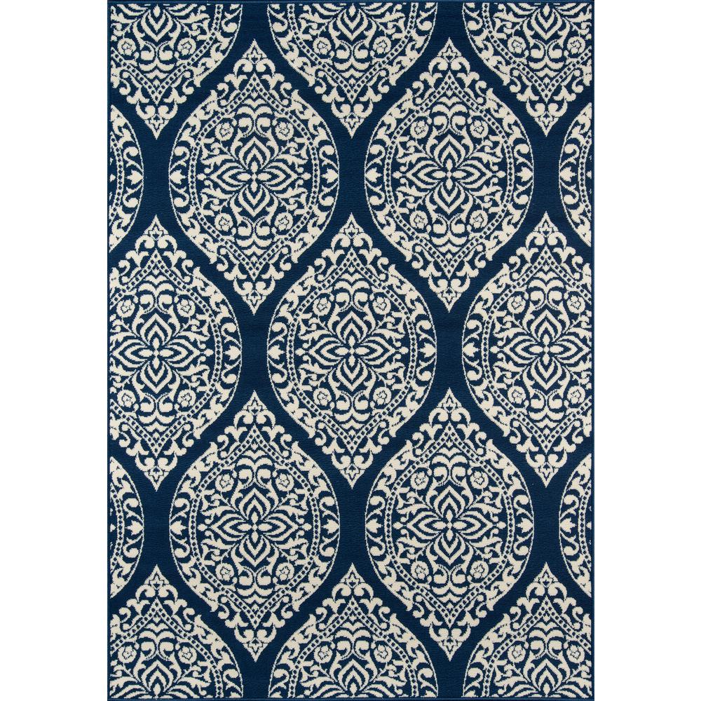 Contemporary Rectangle Area Rug, Navy, 3'11" X 5'7"