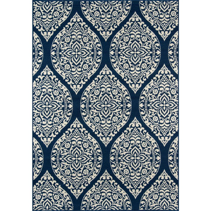 Contemporary Rectangle Area Rug, Navy, 3'11" X 5'7"