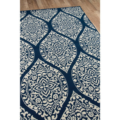 Contemporary Rectangle Area Rug, Navy, 3'11" X 5'7"