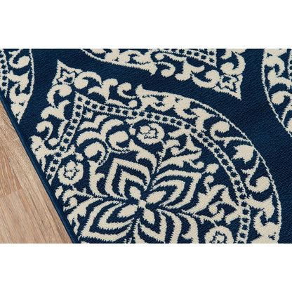 Contemporary Rectangle Area Rug, Navy, 3'11" X 5'7"