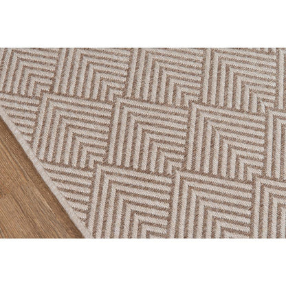 Contemporary Runner Area Rug, Beige, 2'7" X 7'6" Runner
