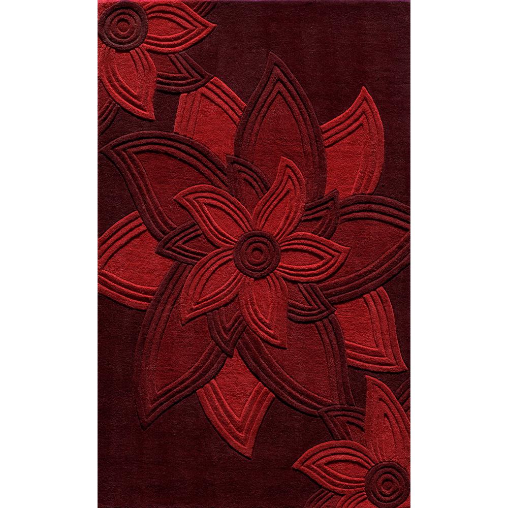 Transitional Rectangle Area Rug, Red, 8' X 10'