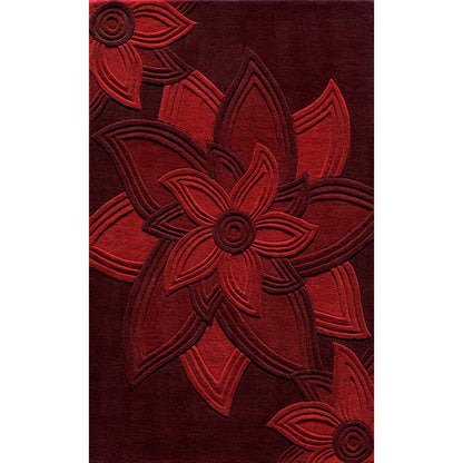 Transitional Rectangle Area Rug, Red, 8' X 10'