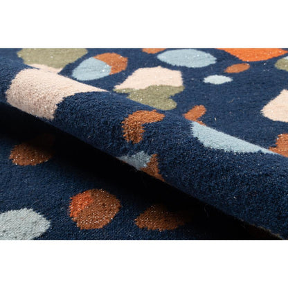 Contemporary Rectangle Area Rug, Navy, 5' X 7'6"