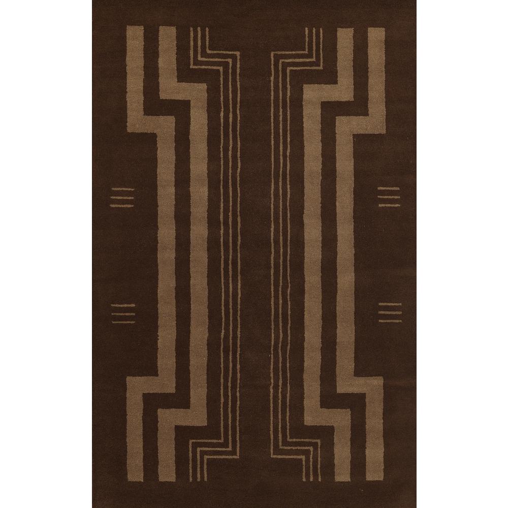 Contemporary Rectangle Area Rug, Brown, 5' X 8'
