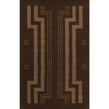 Contemporary Rectangle Area Rug, Brown, 5' X 8'