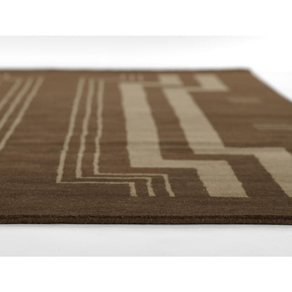 Contemporary Rectangle Area Rug, Brown, 5' X 8'