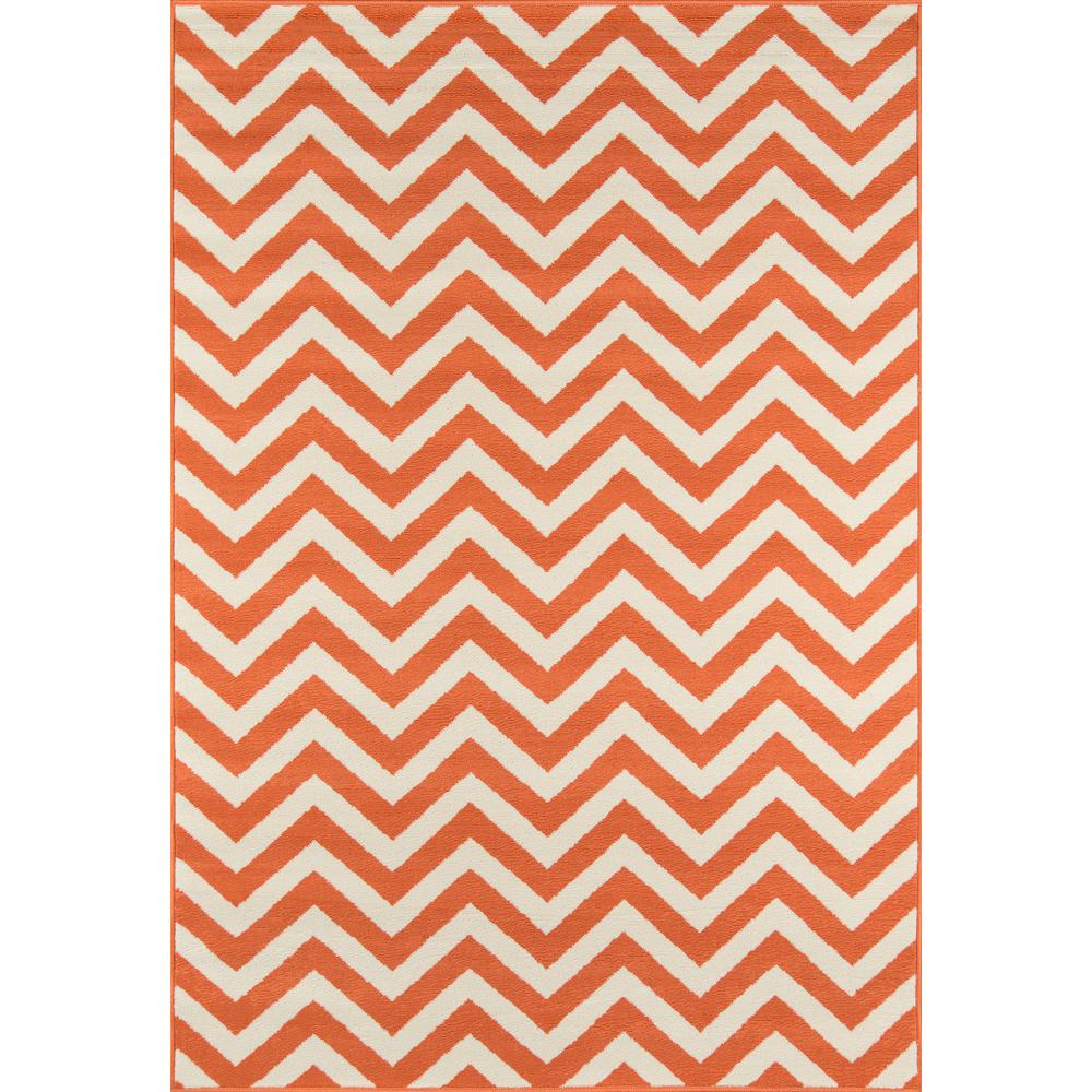 Contemporary Rectangle Area Rug, Orange, 5'3" X 7'6"