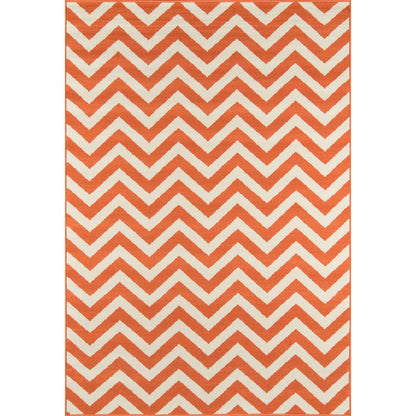 Contemporary Rectangle Area Rug, Orange, 5'3" X 7'6"