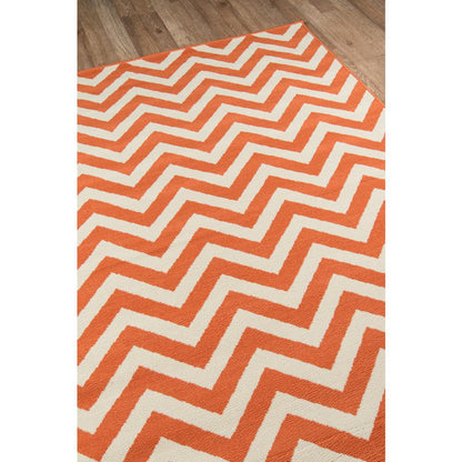 Contemporary Rectangle Area Rug, Orange, 5'3" X 7'6"