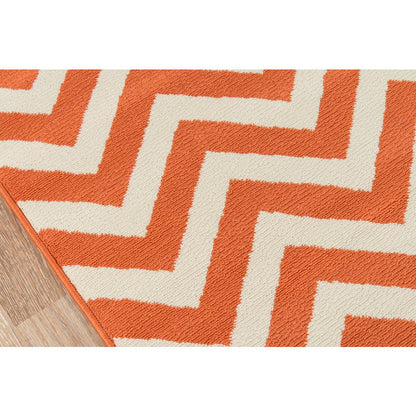 Contemporary Rectangle Area Rug, Orange, 5'3" X 7'6"