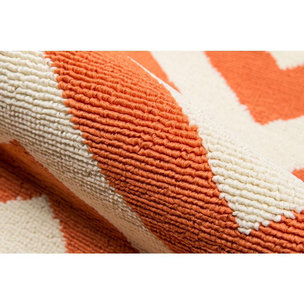 Contemporary Rectangle Area Rug, Orange, 5'3" X 7'6"