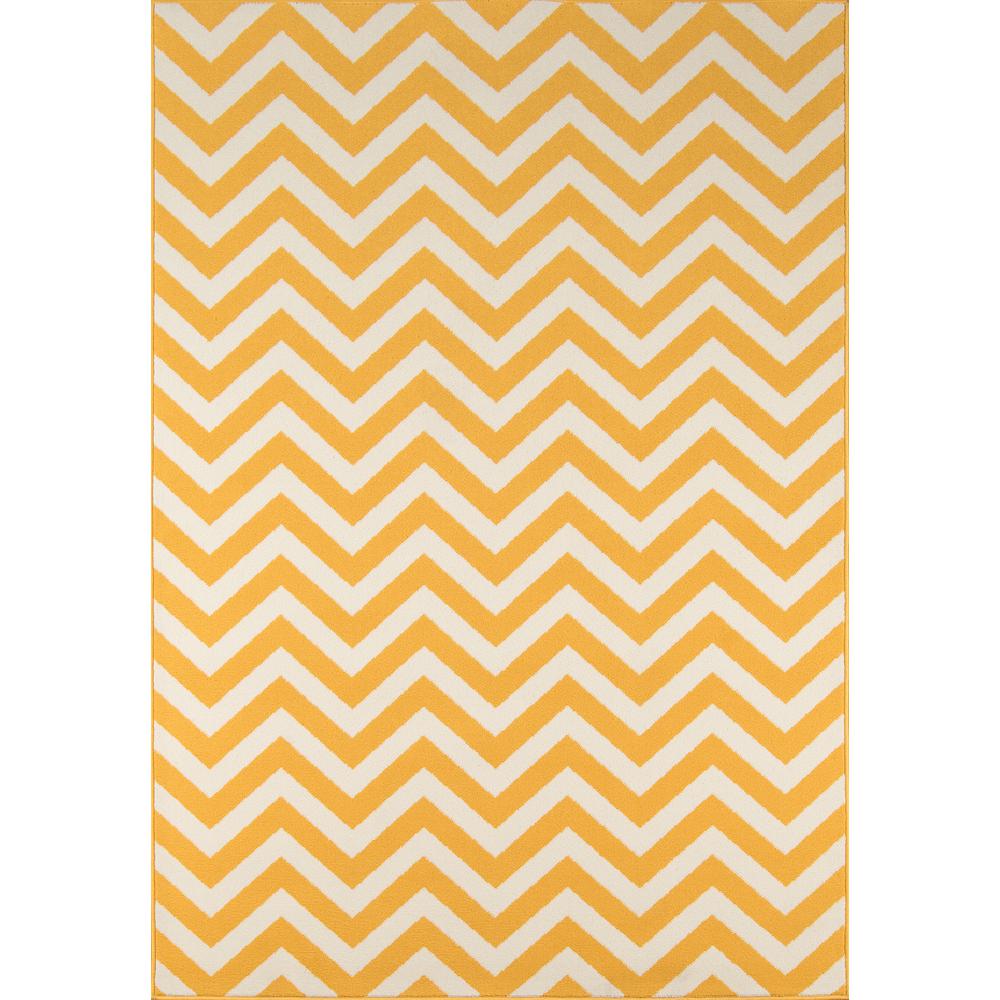 Contemporary Rectangle Area Rug, Yellow, 5'3" X 7'6"