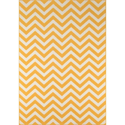 Contemporary Rectangle Area Rug, Yellow, 5'3" X 7'6"