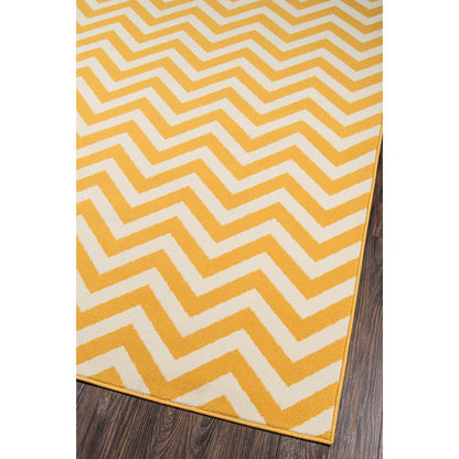 Contemporary Rectangle Area Rug, Yellow, 5'3" X 7'6"