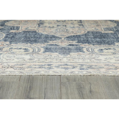 Traditional Rectangle Area Rug, Navy, 7'6" X 9'6"