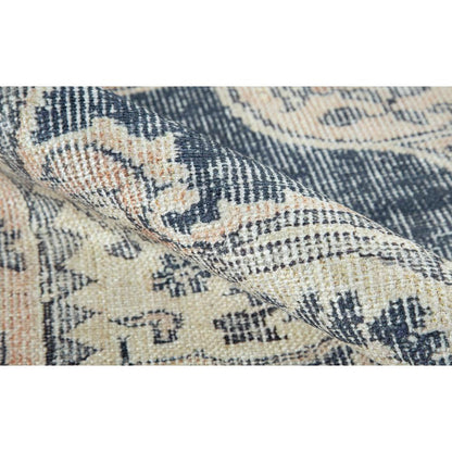 Traditional Rectangle Area Rug, Navy, 7'6" X 9'6"