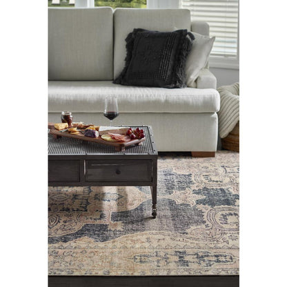 Traditional Rectangle Area Rug, Navy, 7'6" X 9'6"