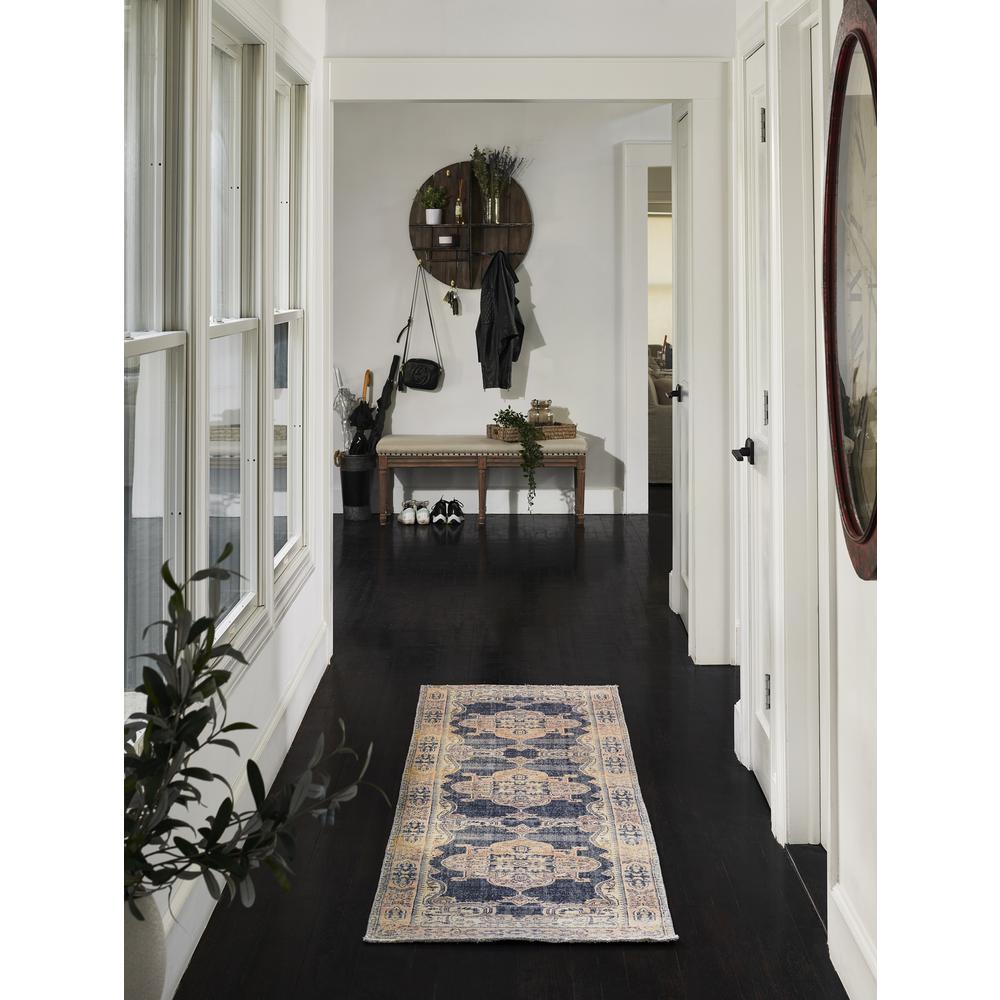 Traditional Rectangle Area Rug, Navy, 7'6" X 9'6"