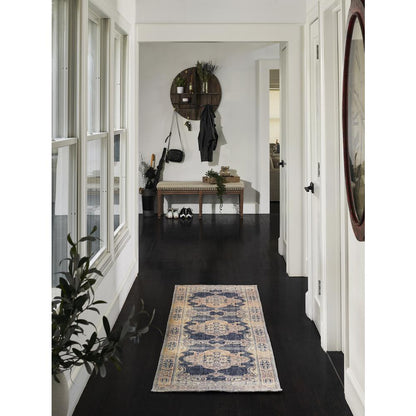 Traditional Rectangle Area Rug, Navy, 7'6" X 9'6"