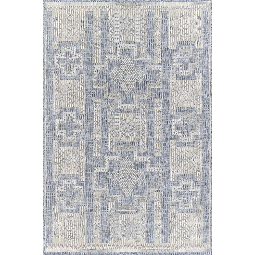 Transitional Rectangle Area Rug, Blue, 5'3" X 7'