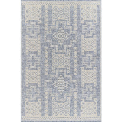 Transitional Rectangle Area Rug, Blue, 5'3" X 7'